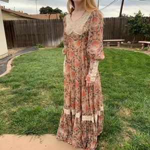 Gunne Sax vintage dress long  maxi boho prairie 25